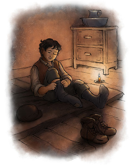 candlelight - illustration from The Light Keeper