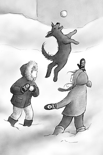 snowball - illustration from Tizzy and Me: Fifteen Ways to Love a Mink